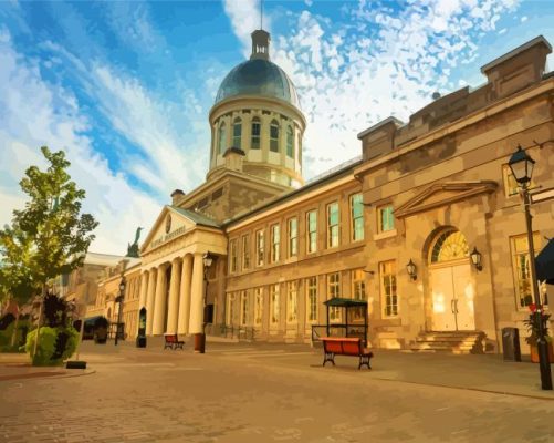 Bonsecours Market Montreal paint by number