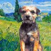 Border Terrier In Green Wheat Field paint by numbers