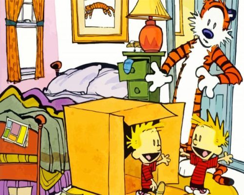Calvin And Hobbes Cartoon paint by numbers