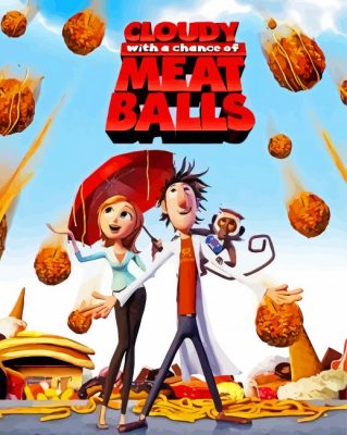 Cloudy With A Chance Of Meatballs poster paint by numbers
