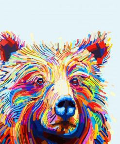 Colorful Bear Animal Paint by numbers
