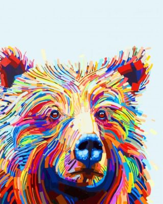 Colorful Bear Animal Paint by numbers