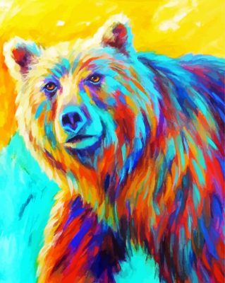 Colorful Bear Art paint by numbers