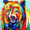 Colorful Bear Head Art paint by numbers