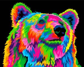 Colorful Bear Paint By Numbers Numeral Paint Kit   Colorful Bear Paint By Number 296x236 