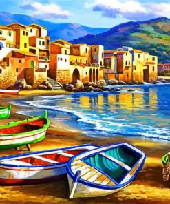 Colorful Boats - Paint by numbers - Numeral Paint