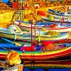 Colorful Boats paint by numbers