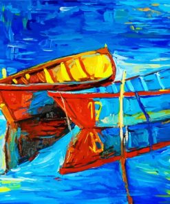 Colorful Boats On Beach Art paint by numbers