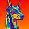 Colorful Illustration Doberman Paint by numbers