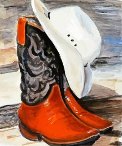 Cowboy Hat And Boots Paint by numbers