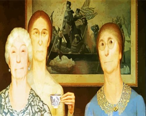 Daughters of Revolution by grant wood Paint By Number