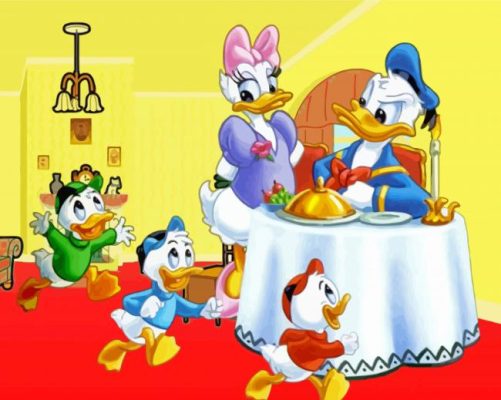 Donald Duck Family - Paint By Numbers - Numeral Paint