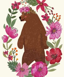 Flower bear art paint by numbers