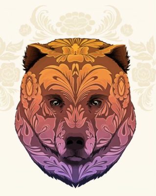  Flower bear paint by numbers