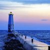 Frankfort Light Lake Michigan paint by number