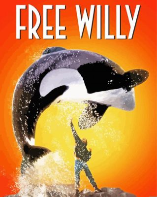 Free Willy the orca paint by number