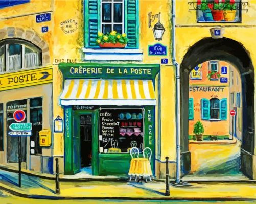 Frensh Creperie By Marilyn Dunlap paint by numbers