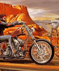 Ghost Rider Horse And Bike On Desert paint by numbers
