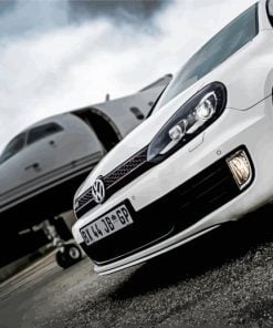 Golf gti car and plane paint by number