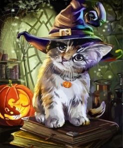 Halloween Magic Cat paint by numbers