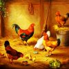 Hens and chicks in the farm paint by number