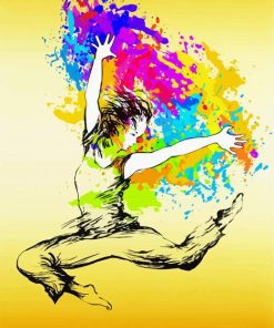 Hip Hop Dancer Jumping paint by numbers