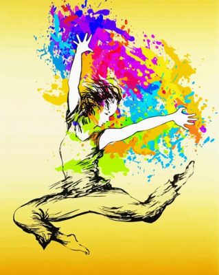 Hip Hop Dancer Jumping paint by numbers