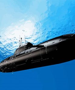 Huge Black Submarine paint by number