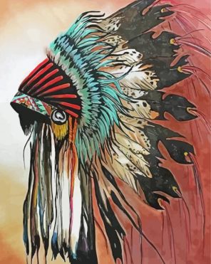Indian headdress paint by numbers