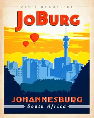Johannesburg city poster paint by numbers