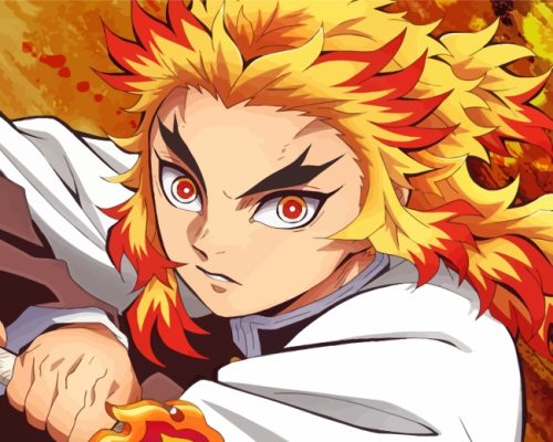 Kyojuro Rengoku Anime Character paint by number