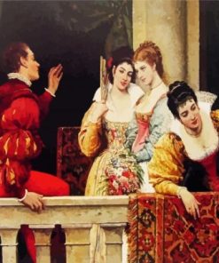Ladies On Balcony Paint by numbers