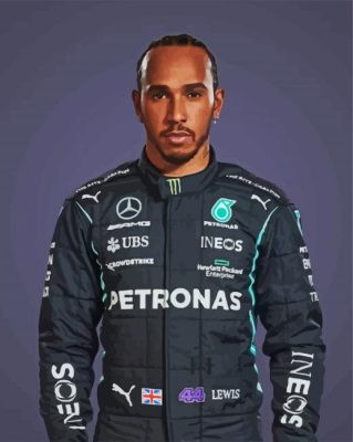 Racer Lewis Hamilton paint by numbers