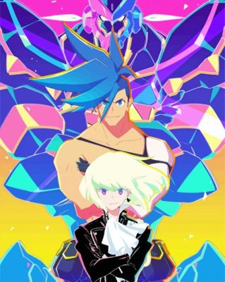 Lio Fotia and Galo promare characters paint by number