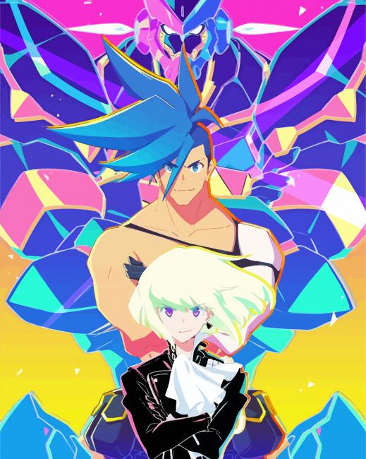 Lio Fotia and Galo Promare Characters Paint By Numbers - Numeral Paint Kit