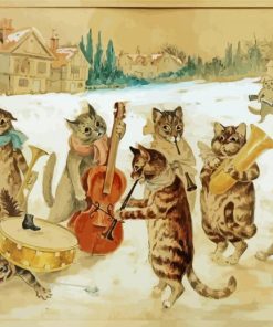 Louis Wain Cats playing with musical instruments paint by number