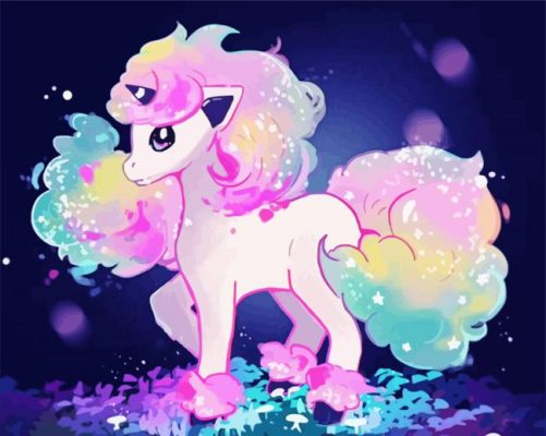 Magical Galarian Ponyta paint by number