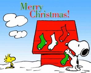 Merry Christmas Snoopy paint by numbers