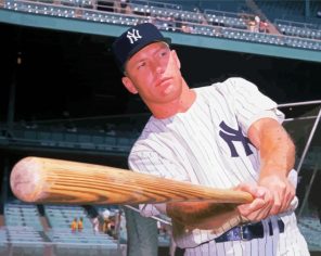 Mickey mantle baseballer paint by number