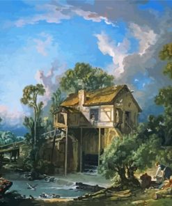 Mill At Charenton By Boucher paint by number