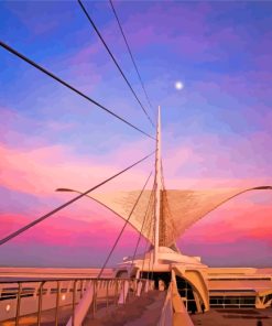Milwaukee Art Museum At Sunset paint by number