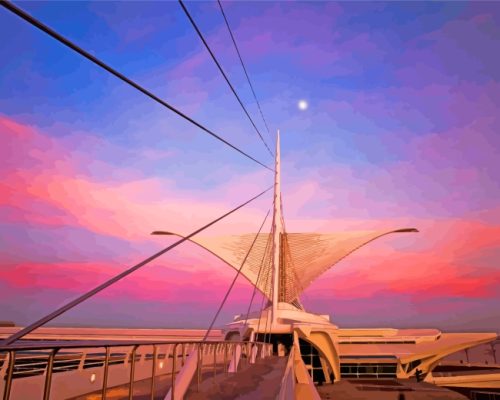 Milwaukee Art Museum At Sunset paint by number