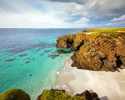 Orkney Seascape paint by numbers
