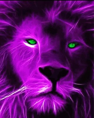 Purple lion face Paint By Number