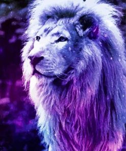 Purple lion paint by numbers