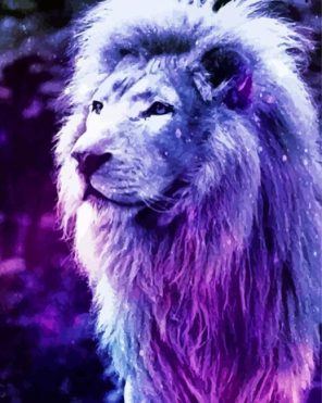 Purple lion paint by numbers