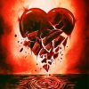 Red Broken Heart paint by number
