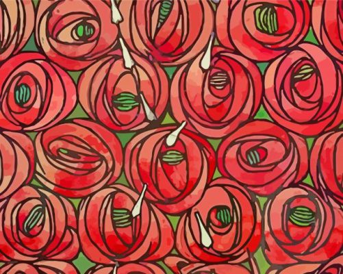 Rennie Mackintosh Roses paint by numbers
