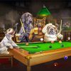 Rich Dogs Animals playing billiards paint by numbers
