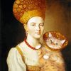 Russian Woman with cat paint by number
